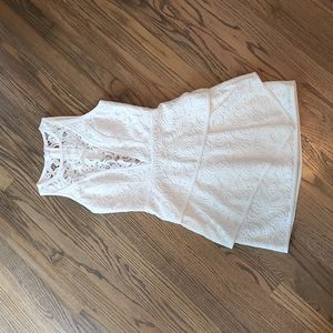 BCBG MaxAzria, white, lace dress. Size 2 but fits more like a size 0.